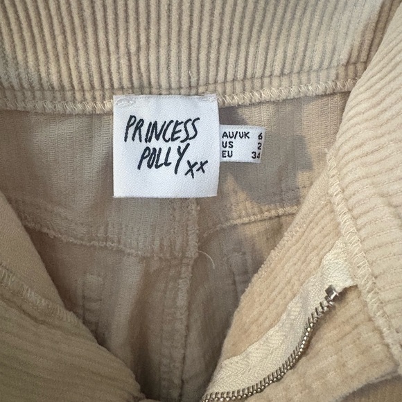 Princess Polly Uptown Corduroy Pants Beige Size 2 - Picture 6 of 6